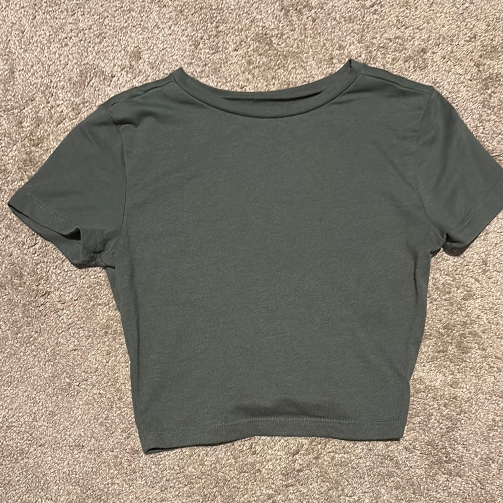 Dark Green Cropped T-Shirt